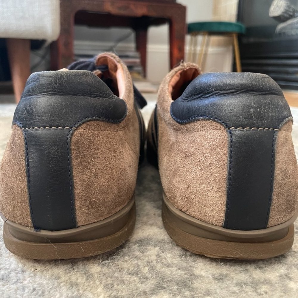 J. Crew Brown Suede Sneakers with Navy Accents - Picture 4 of 8